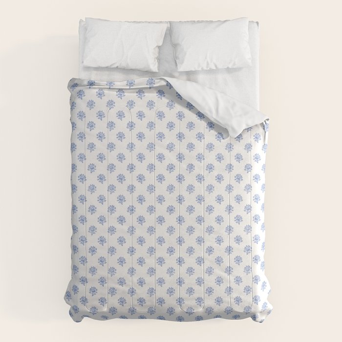 Small Distressed Block Print - Cobalt Comforter Gallery Image 1