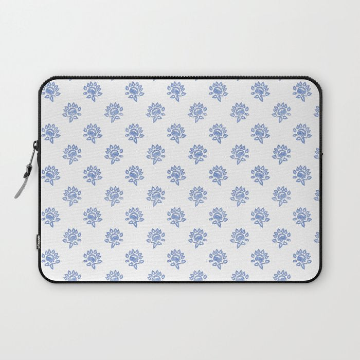 Small Distressed Block Print - Cobalt Laptop Sleeve Gallery Image 1