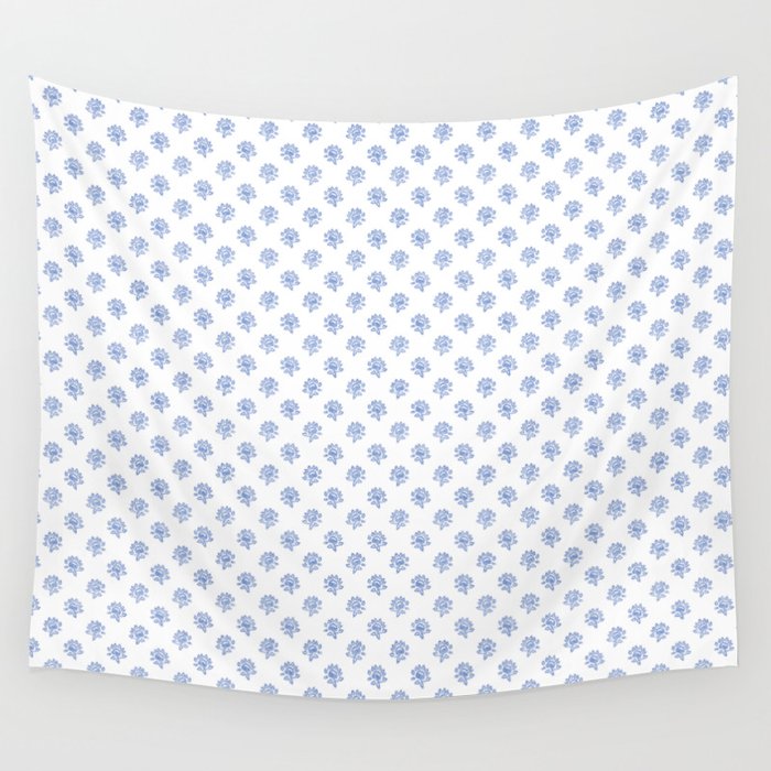 Small Distressed Block Print - Cobalt Wall Tapestry Gallery Image 4