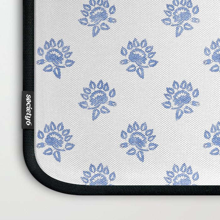 Small Distressed Block Print - Cobalt Laptop Sleeve Gallery Image 3