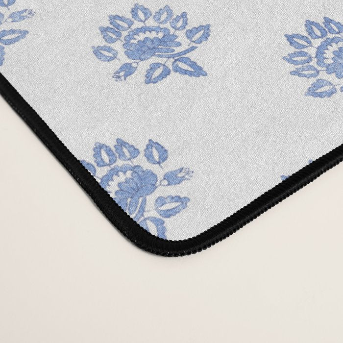 Small Distressed Block Print - Cobalt Desk Mat Gallery Image 4