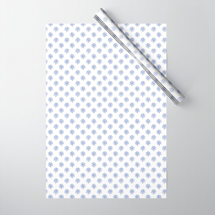 Small Distressed Block Print - Cobalt Wrapping Paper Gallery Image 1