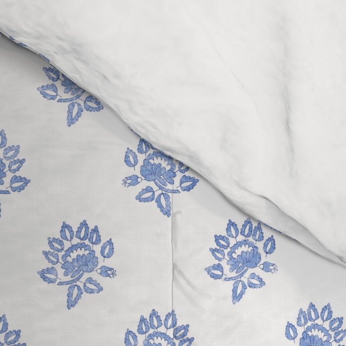 Small Distressed Block Print - Cobalt Comforter Gallery Image 4