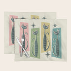Retro Patchwork Tabbies ©studioxtine Placemat Gallery Image 1