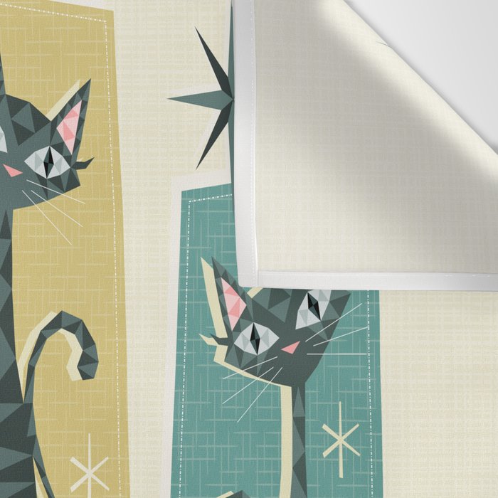Retro Patchwork Tabbies ©studioxtine Wall Tapestry Gallery Image 3