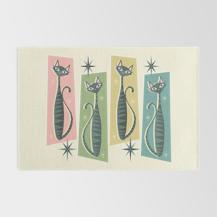 Retro Patchwork Tabbies ©studioxtine Rug Gallery Image 2