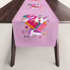 SWEET - colorful typography on pink Table Runner Gallery Image 1