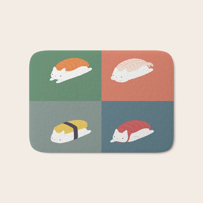 Sushi Cat 2x2 Bath Mat Gallery Image 1