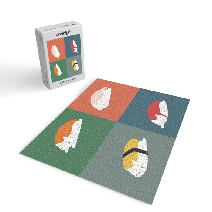 Sushi Cat 2x2 Jigsaw Puzzle Gallery Image 2