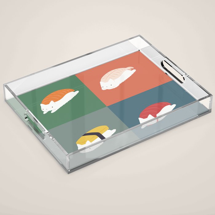 Sushi Cat 2x2 Acrylic Tray Gallery Image 1
