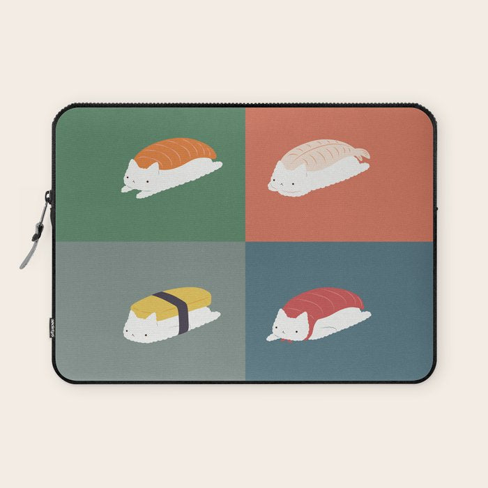 Sushi Cat 2x2 Laptop Sleeve Gallery Image 1