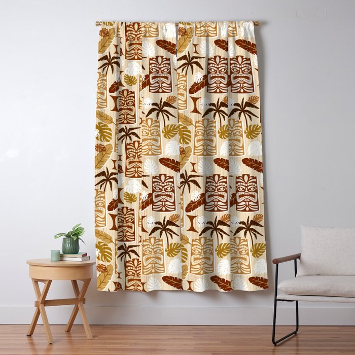 Tiki Time Brown Window Curtain Gallery Image 5