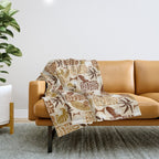 Tiki Time Brown Throw Blanket Gallery Image 1