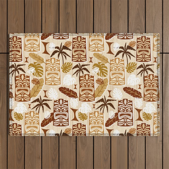 Tiki Time Brown Outdoor Rug Gallery Image 1