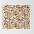 Tiki Time Brown Throw Blanket Gallery Image 2