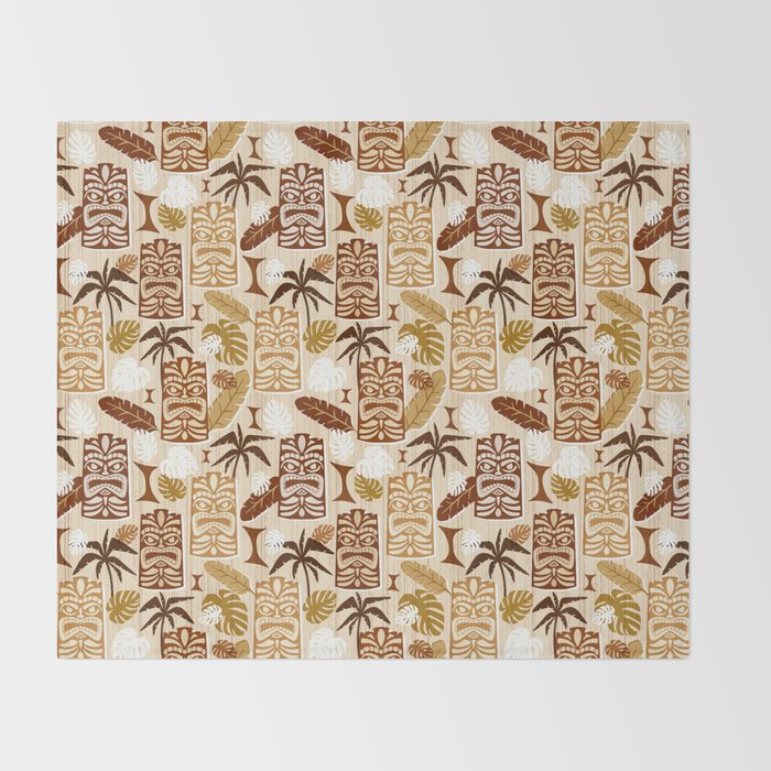 Tiki Time Brown Throw Blanket Gallery Image 2