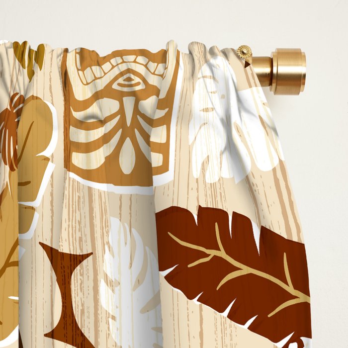 Tiki Time Brown Window Curtain Gallery Image 2