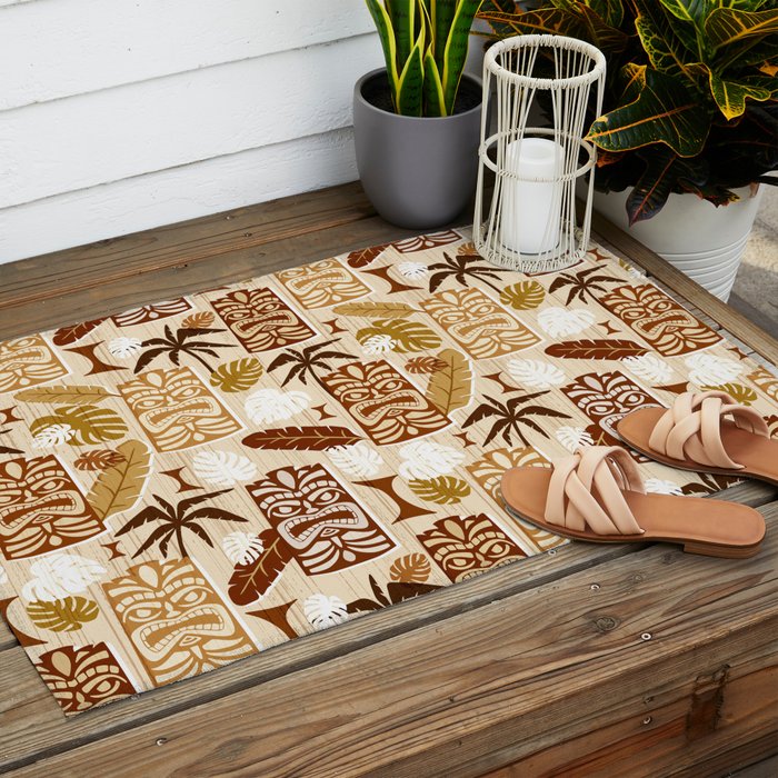 Tiki Time Brown Outdoor Rug Gallery Image 2