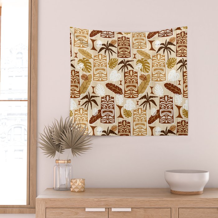Tiki Time Brown Wall Tapestry Gallery Image 2