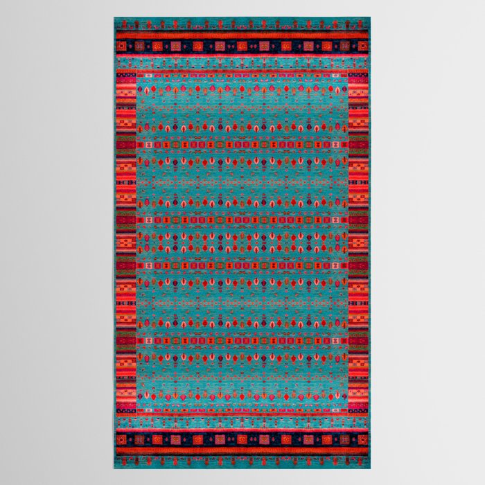 Traditional Berber Bohemian Moroccan Handmade Fabric Style Fall Autumn Color Inspiration Tablecloth Gallery Image 2