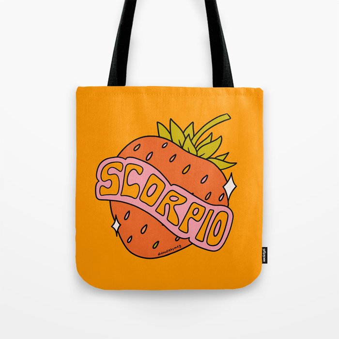 Scorpio Strawberry Tote Bag Gallery Image 1