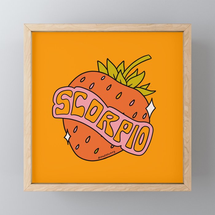 Scorpio Strawberry Mini Art Print Gallery Image 1