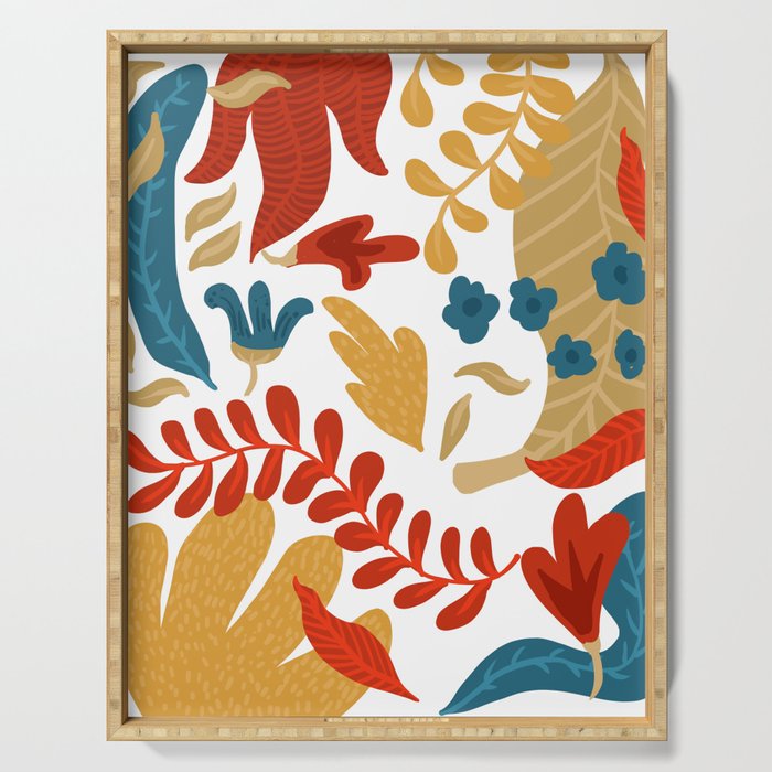 Echo of Innocence | Botanical Nature Eclectic Plants | Vintage Floral Rustic Spring Garden Blossom Serving Tray Gallery Image 1