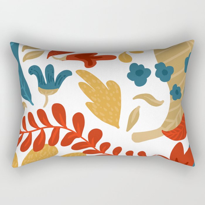 Echo of Innocence | Botanical Nature Eclectic Plants | Vintage Floral Rustic Spring Garden Blossom Rectangular Pillow Gallery Image 2