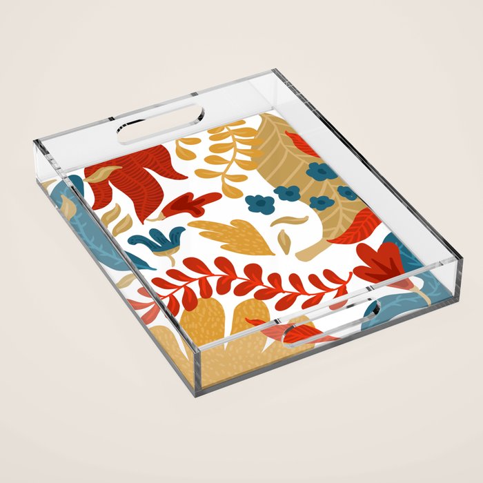 Echo of Innocence | Botanical Nature Eclectic Plants | Vintage Floral Rustic Spring Garden Blossom Acrylic Tray Gallery Image 1