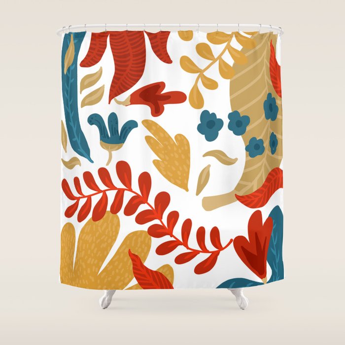 Echo of Innocence | Botanical Nature Eclectic Plants | Vintage Floral Rustic Spring Garden Blossom Shower Curtain Gallery Image 1