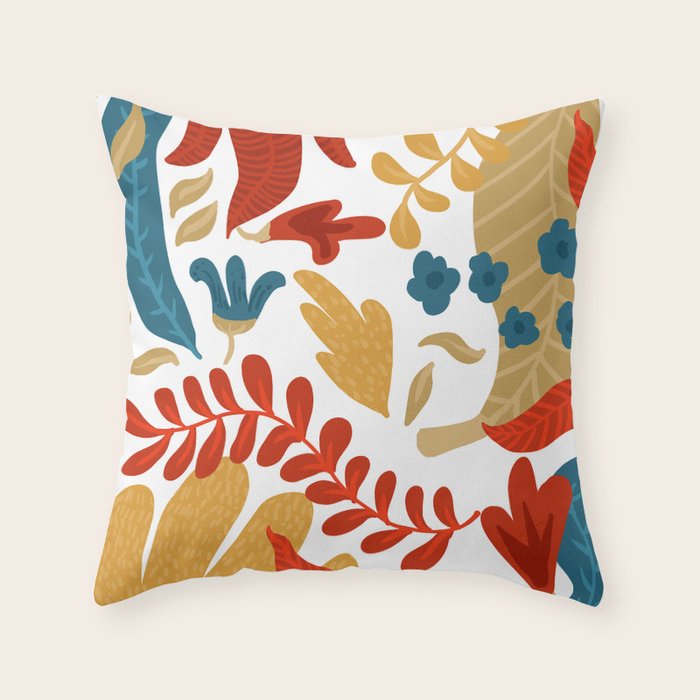 Echo of Innocence | Botanical Nature Eclectic Plants | Vintage Floral Rustic Spring Garden Blossom Throw Pillow Gallery Image 6