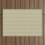 Olive Green Stripes Outdoor Rug Gallery Image 1