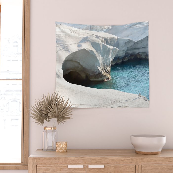 Milos Sarakiniko Beach Wall Tapestry Gallery Image 2