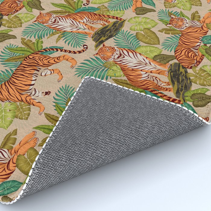 Jungle Tigers In Sand Brown Rug Gallery Image 4