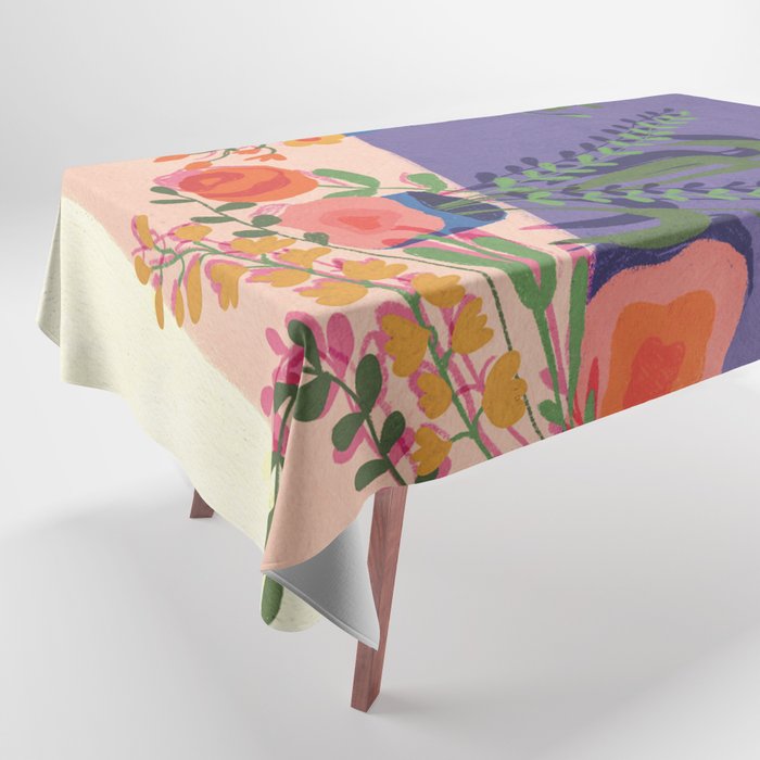 Flowers in violet room Tablecloth Gallery Image 1