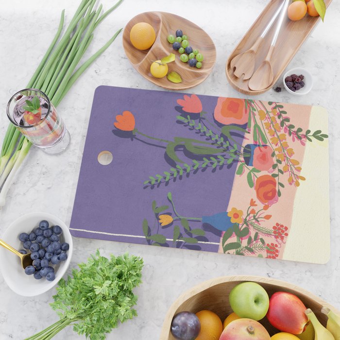 Flowers in violet room Cutting Board Gallery Image 2