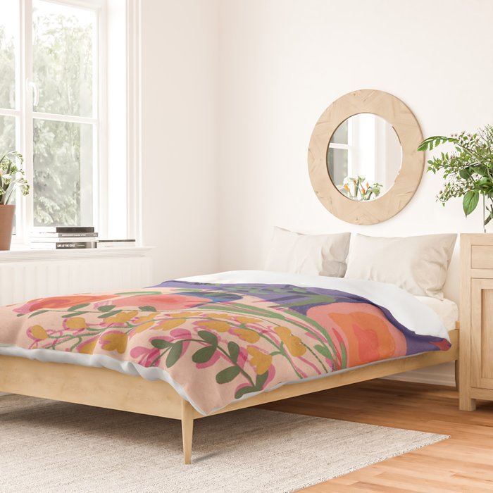 Flowers in violet room Duvet Cover Gallery Image 2