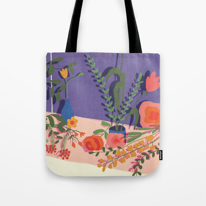 Flowers in violet room Tote Bag Gallery Image 1