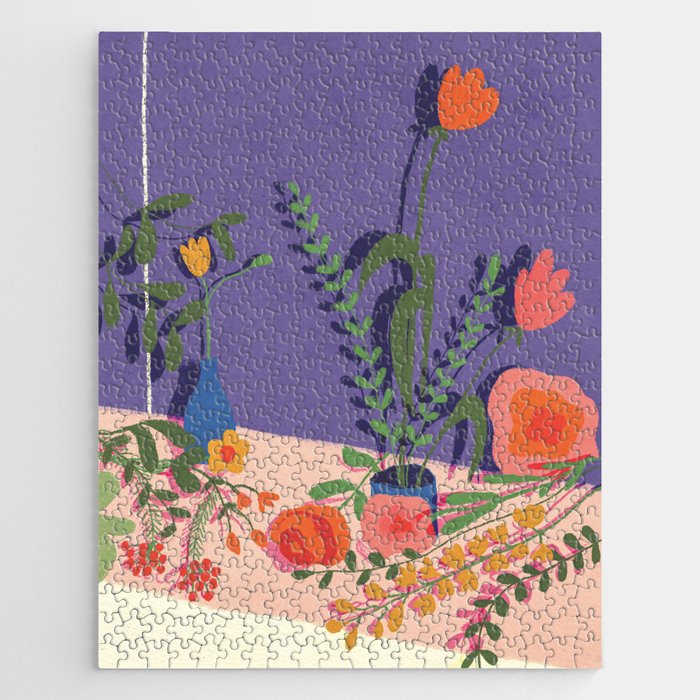 Flowers in violet room Jigsaw Puzzle Gallery Image 1