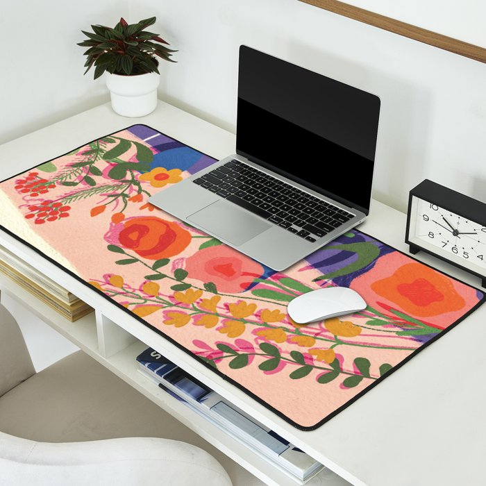 Flowers in violet room Desk Mat Gallery Image 2