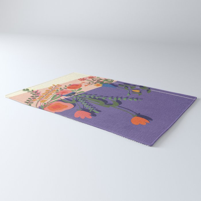 Flowers in violet room Rug Gallery Image 3