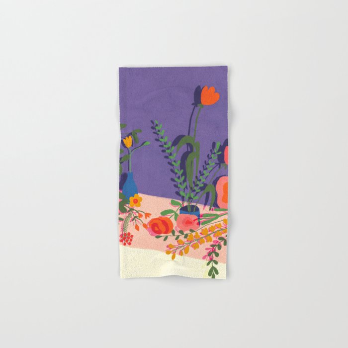 Flowers in violet room Towels Gallery Image 1