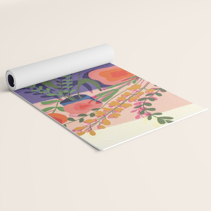 Flowers in violet room Yoga Mat Gallery Image 2