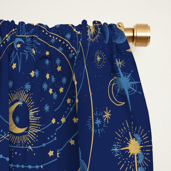 Pattern mystic celestial dark A Window Curtain Gallery Image 2