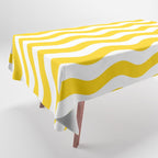 Wavy Stripes Patten Yellow Tablecloth Gallery Image 1
