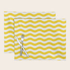 Wavy Stripes Patten Yellow Placemat Gallery Image 1