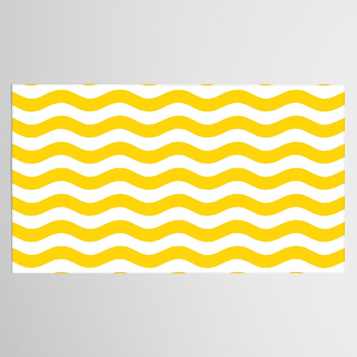 Wavy Stripes Patten Yellow Tablecloth Gallery Image 2