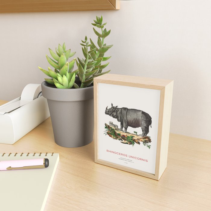 Indian Rhino Retro Art Mini Art Print Gallery Image 2