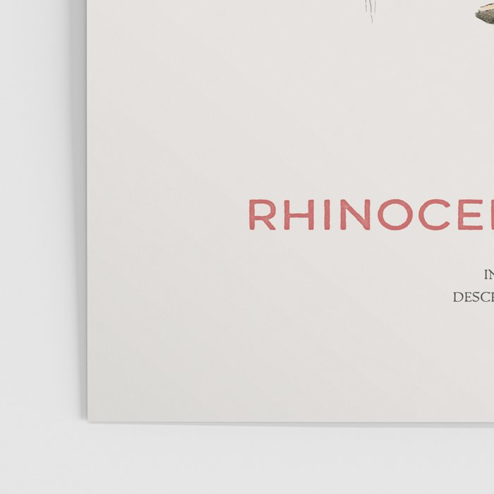 Indian Rhino Retro Art Poster Gallery Image 3