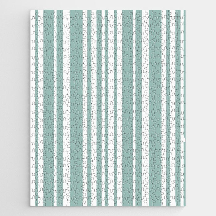 Classic Stripes XXXVII - Sage Green Jigsaw Puzzle Gallery Image 1
